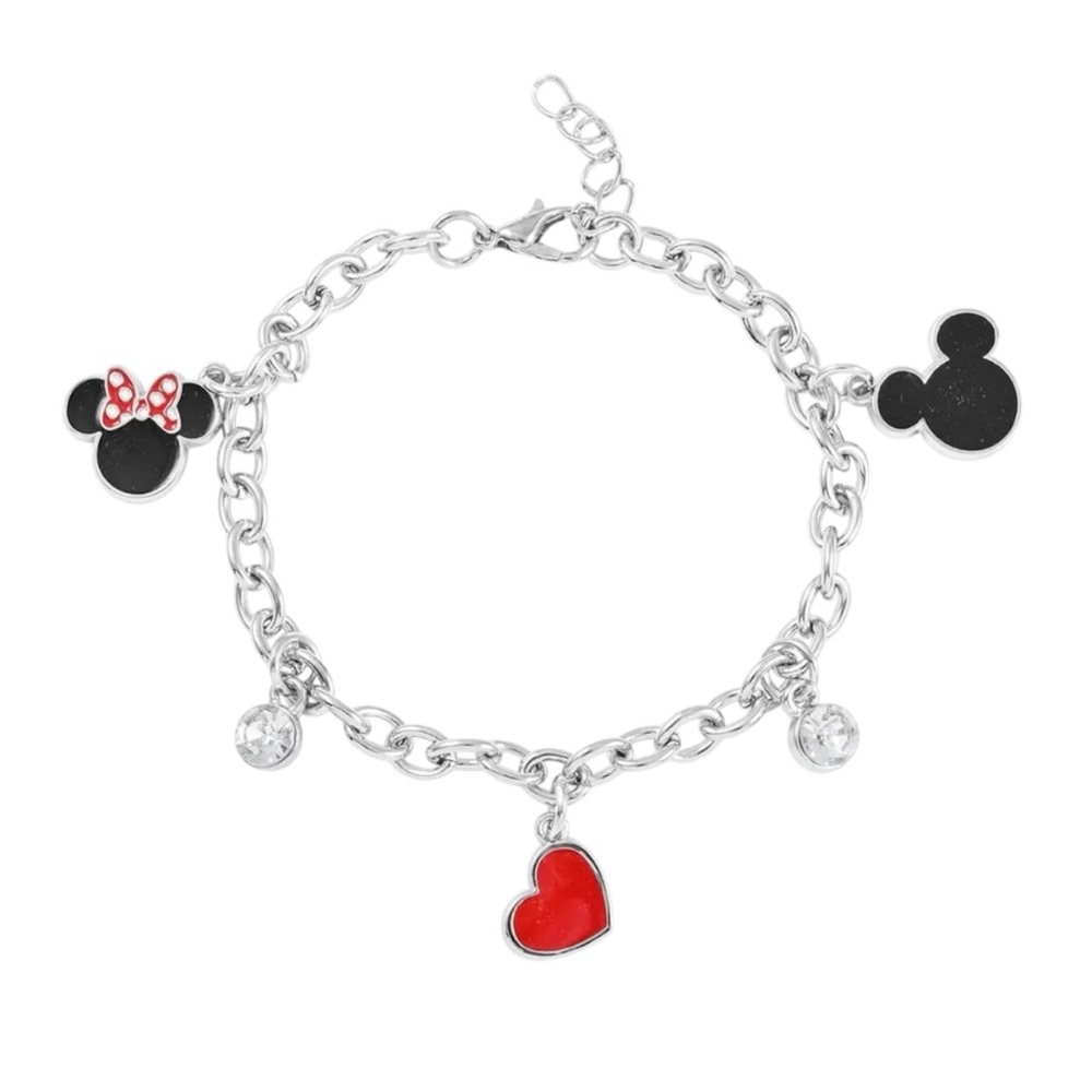 DISNEY Minnie & Mickey Mouse Charm Bracelet